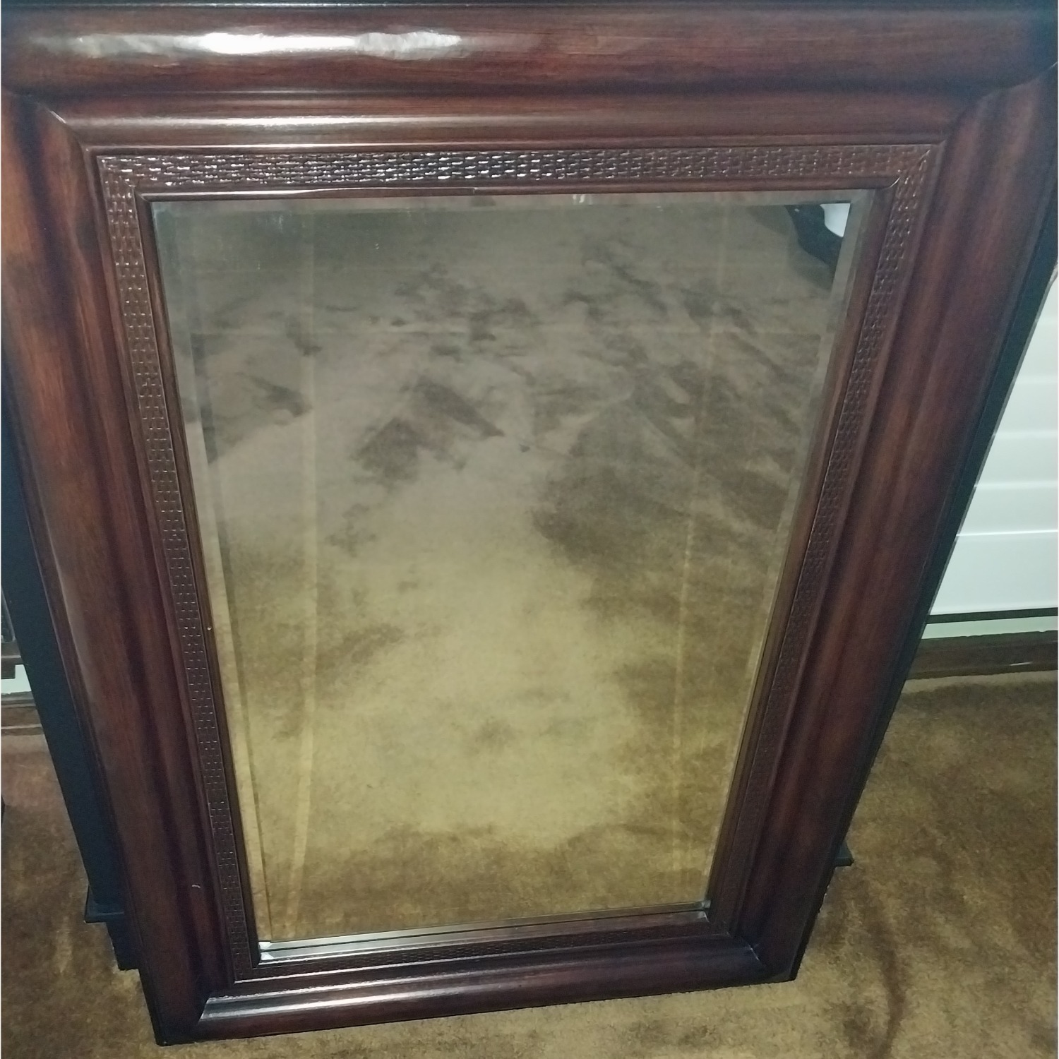 Pottery Barn Dark Brown Wood Wall Mirror - image-1