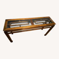 Wood and Glass Console Table