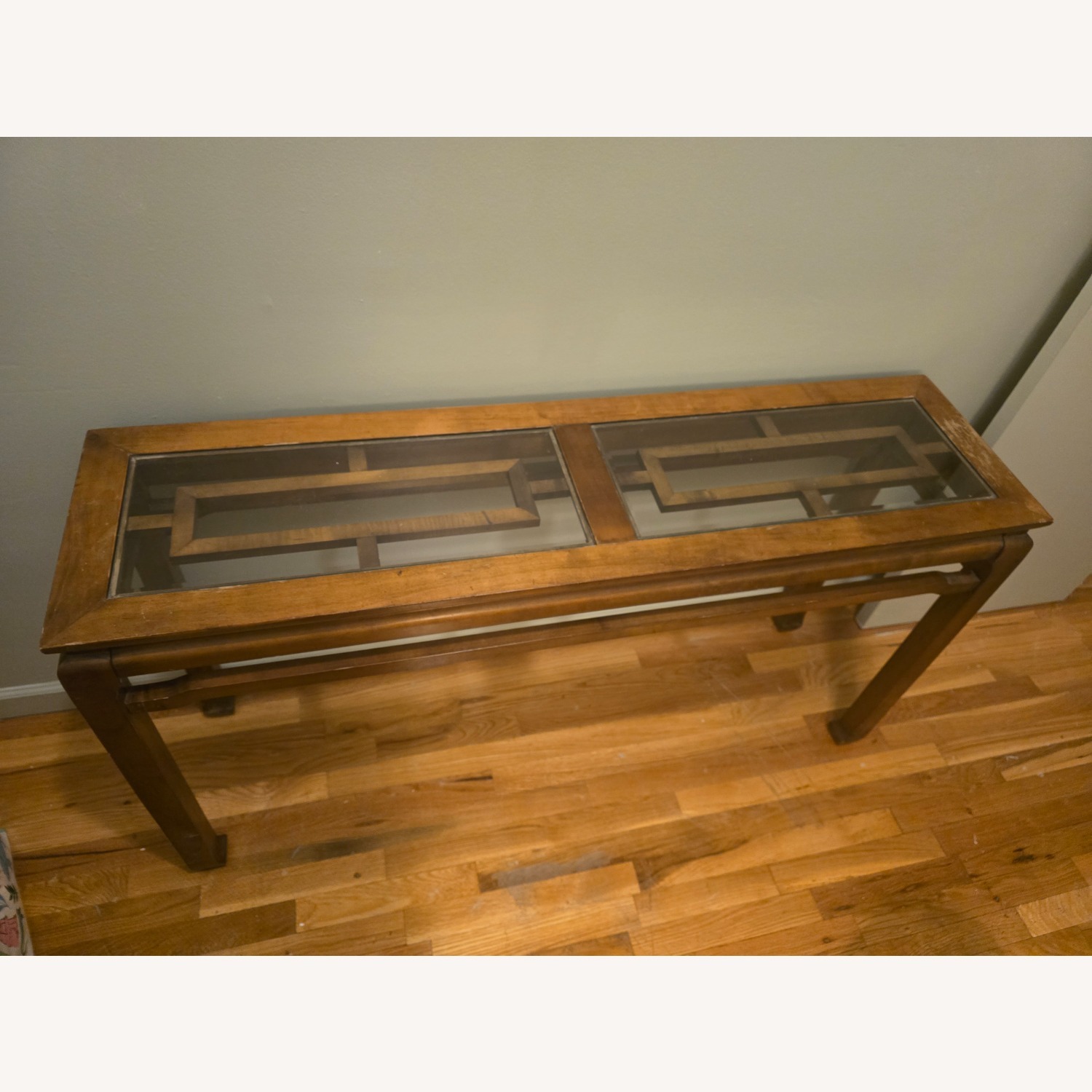 Wood and Glass Console Table - image-1
