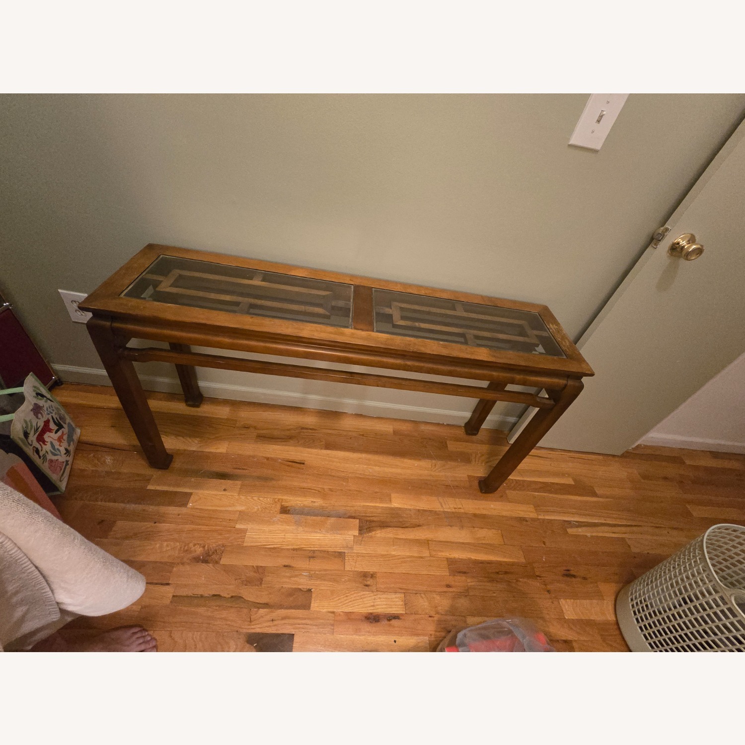 Wood and Glass Console Table - image-3