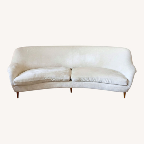 Used Custom White Velvet 3+Seater Sofa for sale on AptDeco