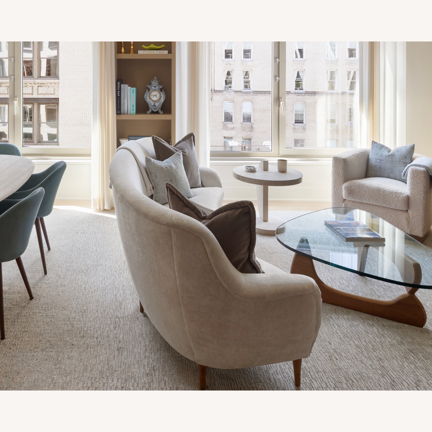 Custom White Velvet 3+Seater Sofa - image-3