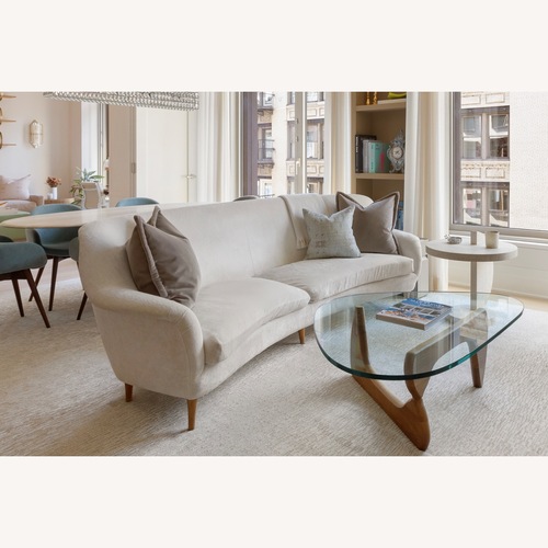 Used Custom White Velvet 3+Seater Sofa for sale on AptDeco