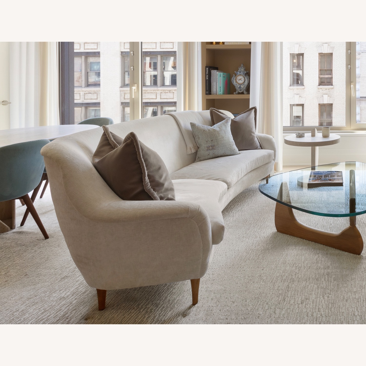 Custom White Velvet 3+Seater Sofa - image-2