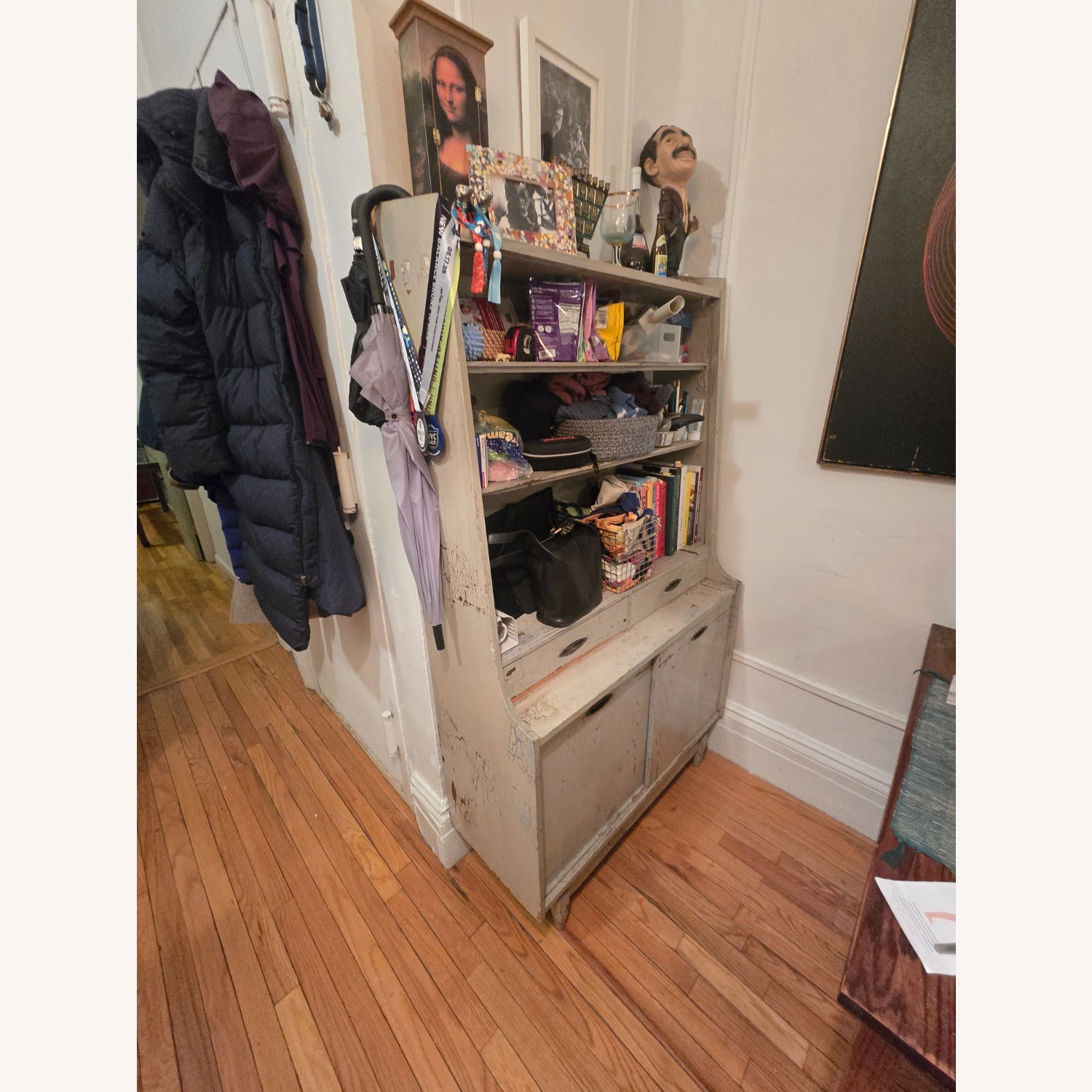 Distressed Vintage Hutch Cabinet - Shabby Chic - image-2