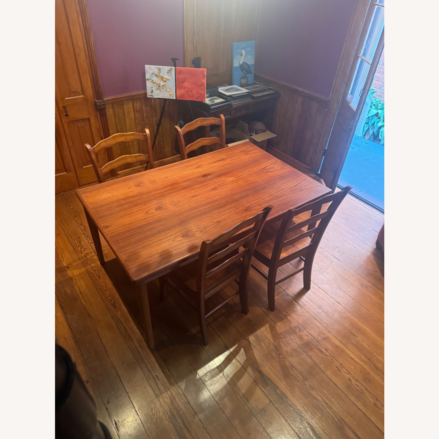 MCM Teak Table With Chairs - image-4