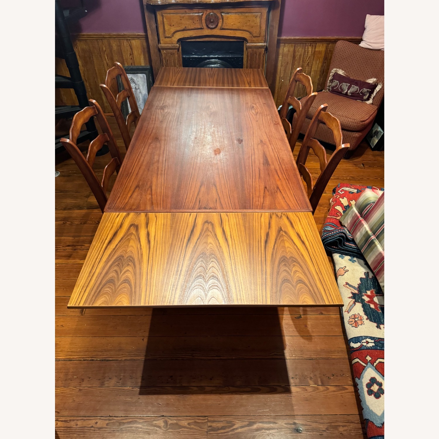 MCM Teak Table With Chairs - image-6