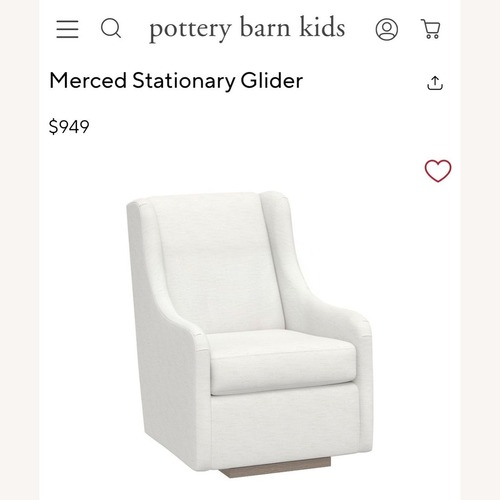 Used Pottery Barn White Glider Chair for sale on AptDeco