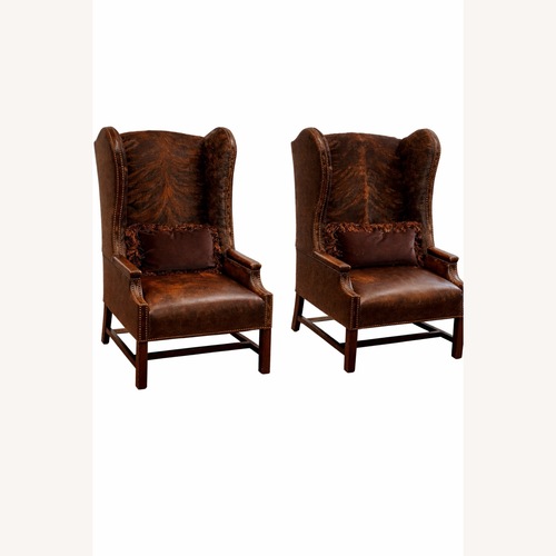 Used Luxe Fusion Dark Brown Leather Armchair for sale on AptDeco