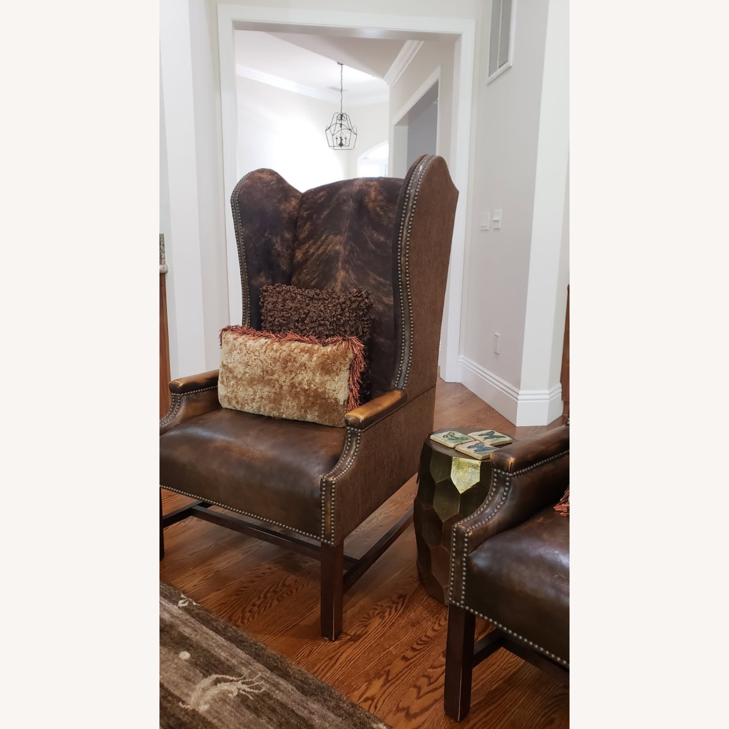 Luxe Fusion Dark Brown Leather Armchair - image-2