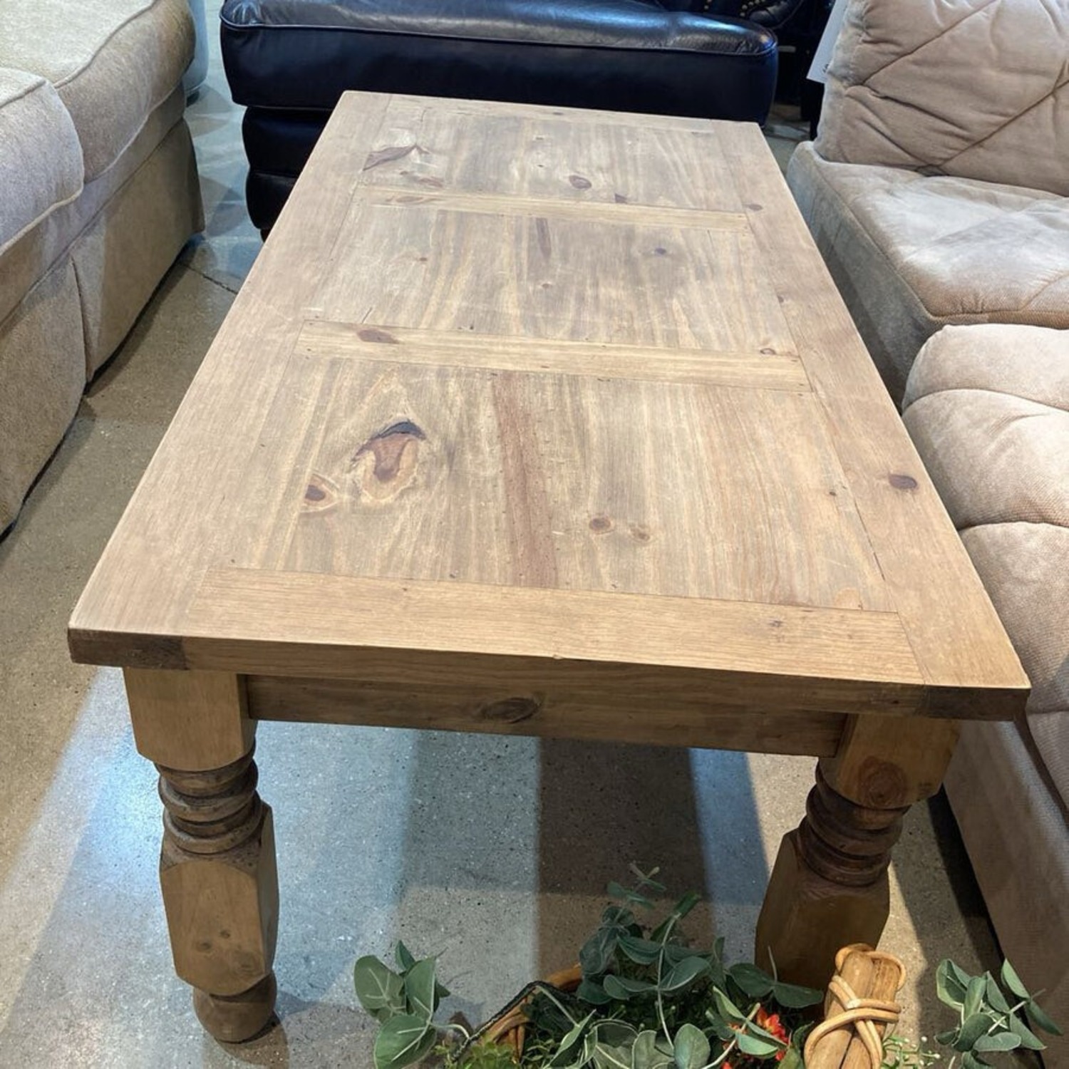 Rustic Rectangular Pine Coffee Table - image-3