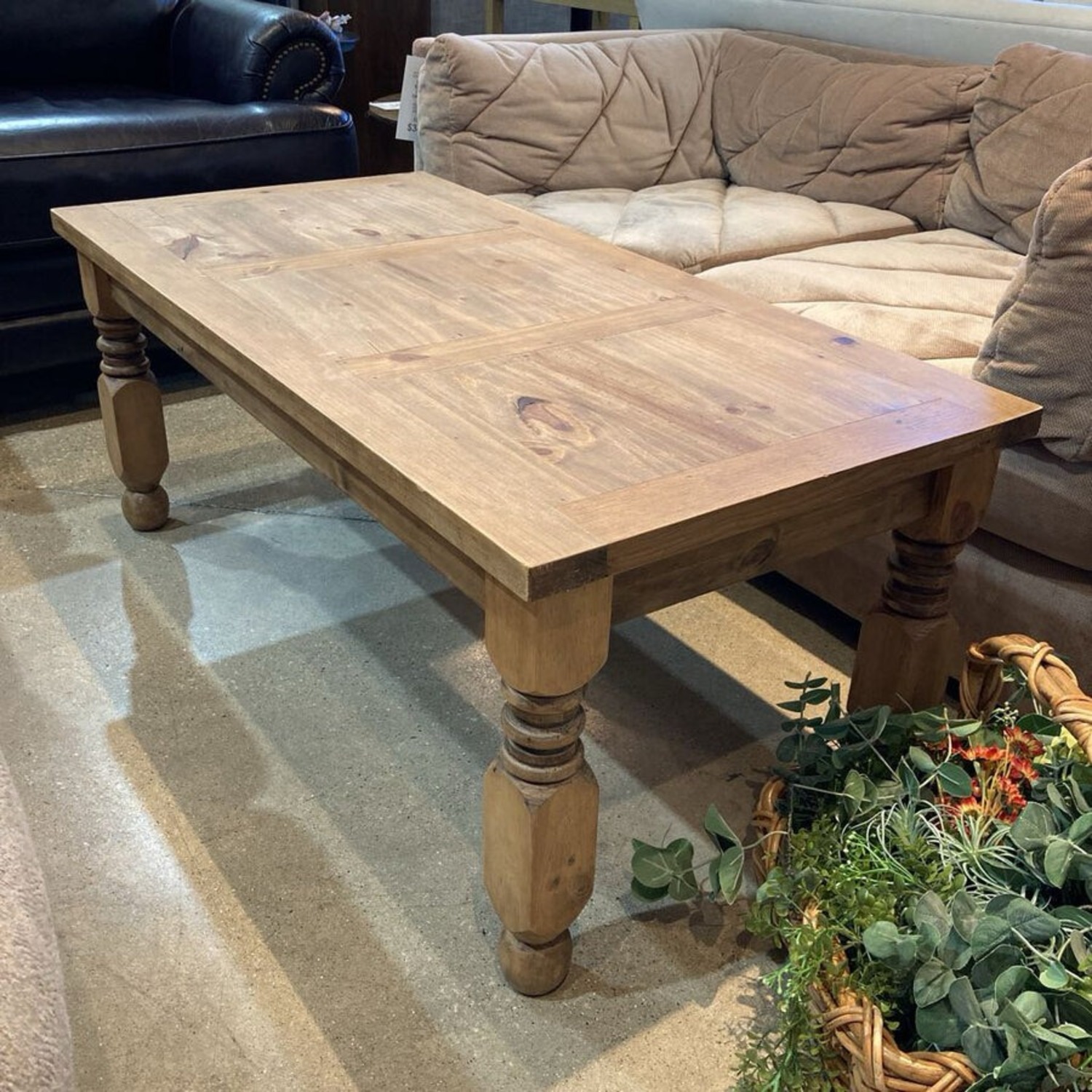 Rustic Rectangular Pine Coffee Table - image-2