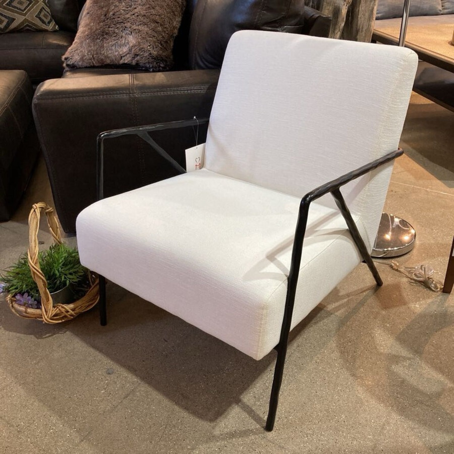 CB2 Imogene White Performance Fabric Armchair - image-2