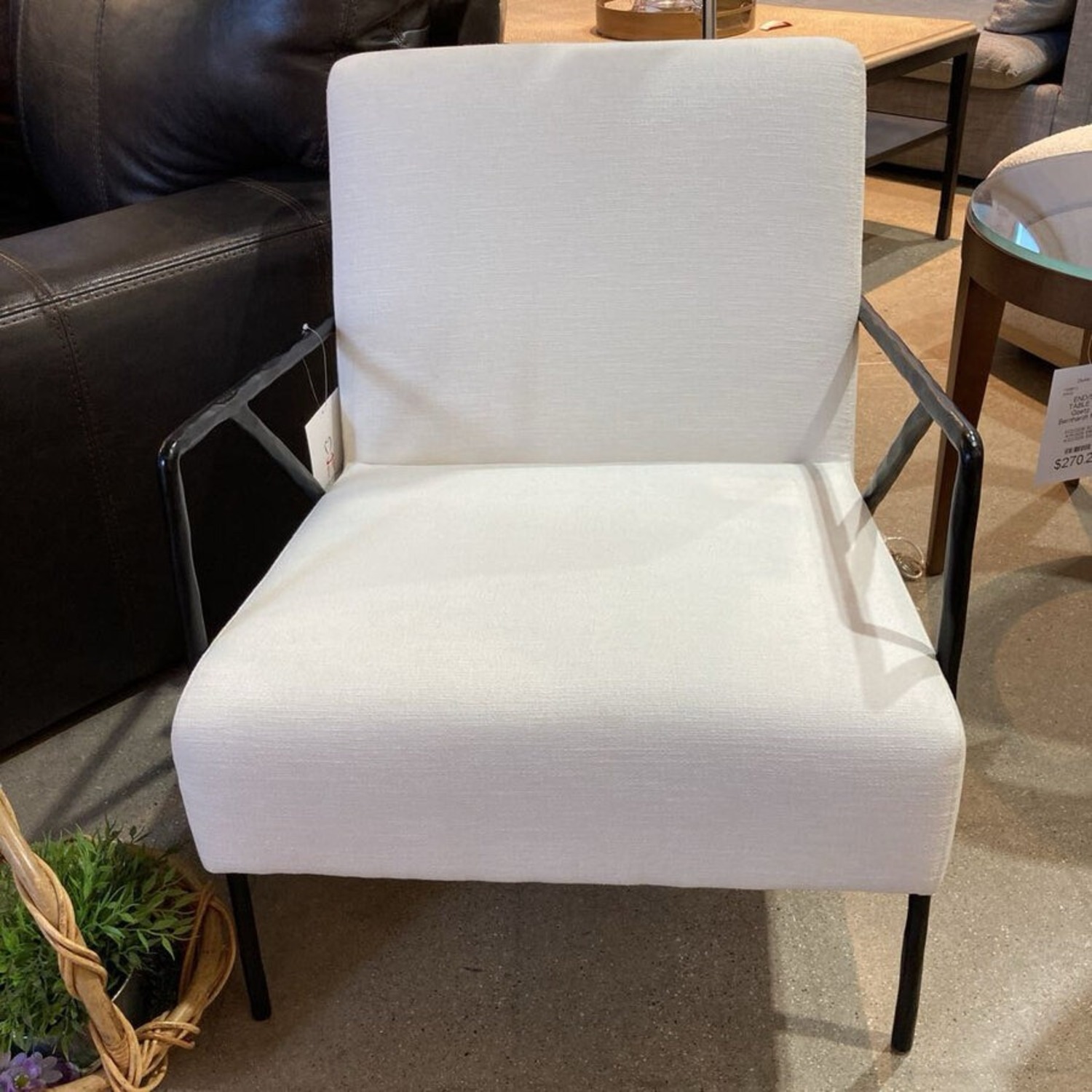 CB2 Imogene White Performance Fabric Armchair - image-3