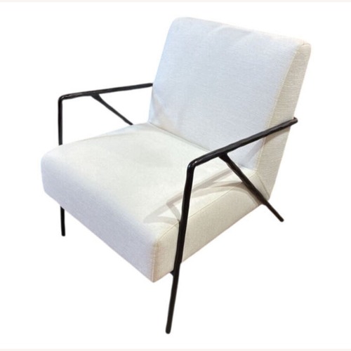 Used CB2 Imogene White Performance Fabric Armchair for sale on AptDeco