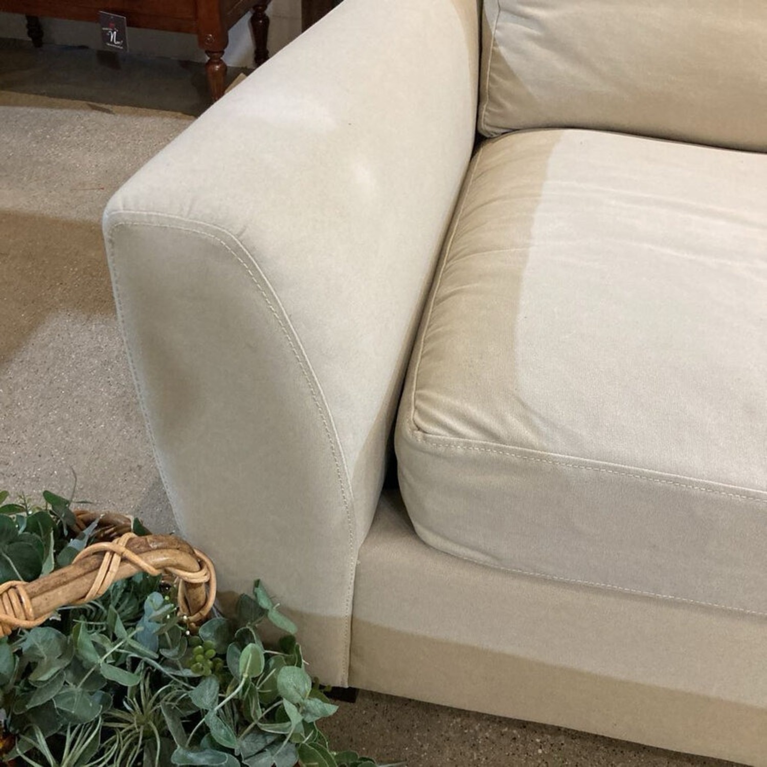 Upholstered Fabric Sofa Chair W Ottoman - image-7