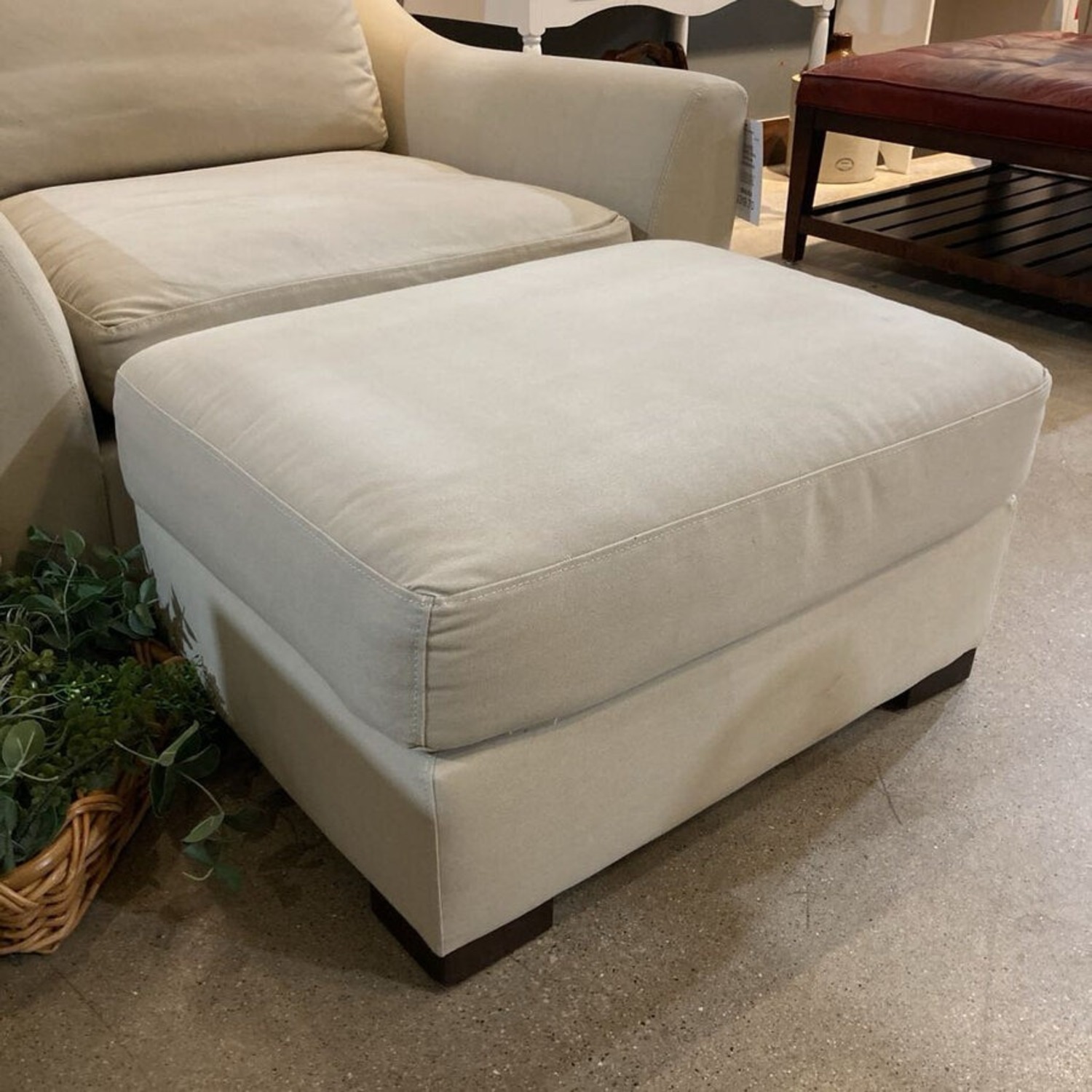 Upholstered Fabric Sofa Chair W Ottoman - image-11