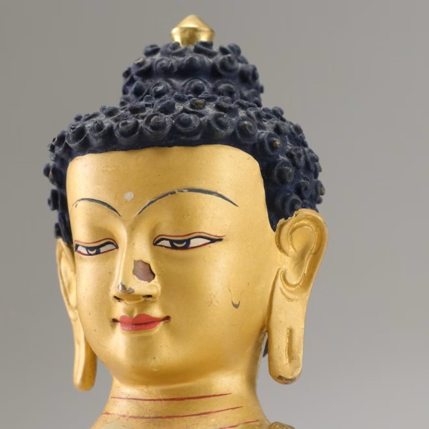 Early 20th c. Nepalese 24K Gold Buddha - image-3