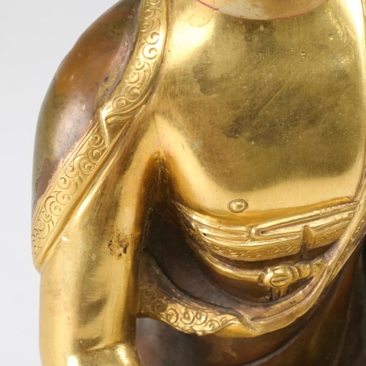 Early 20th c. Nepalese 24K Gold Buddha - image-2