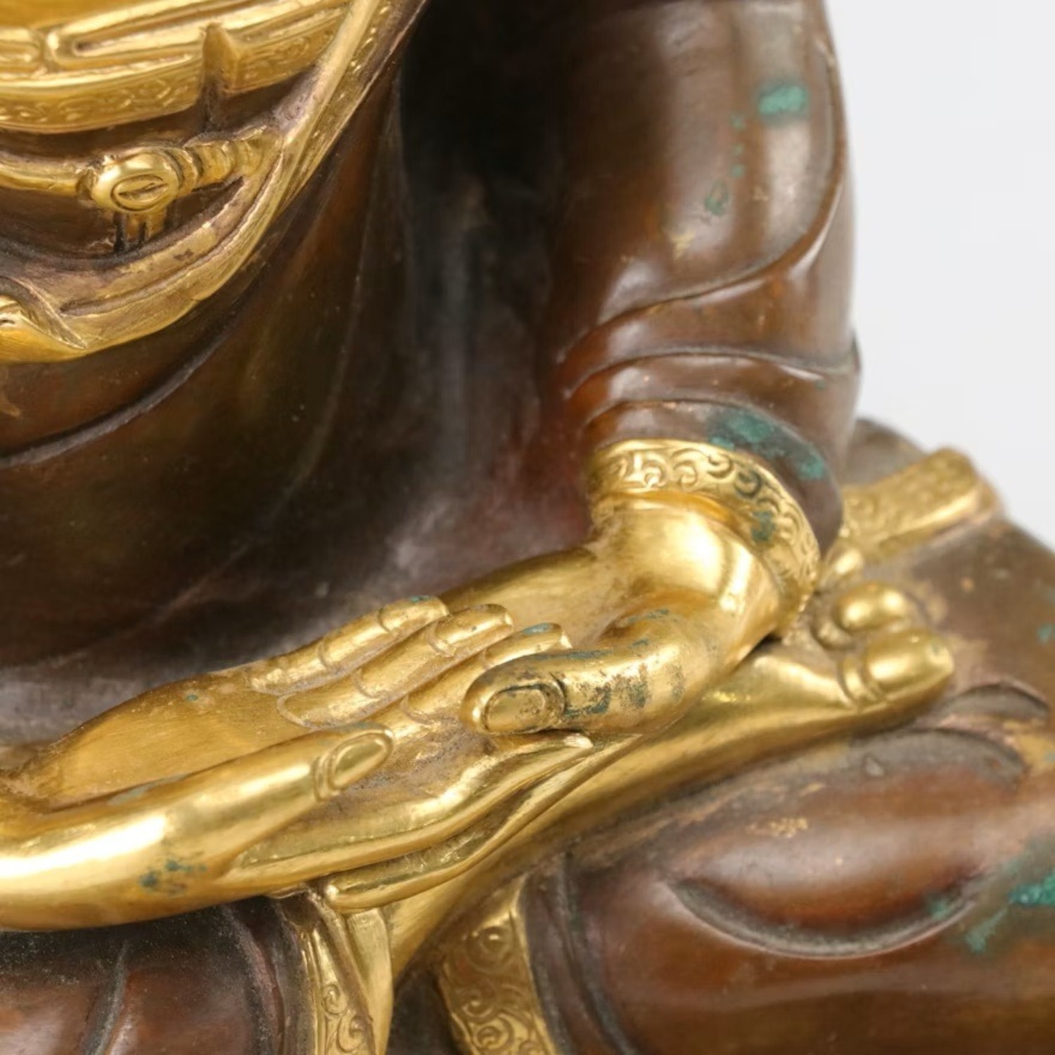 Early 20th c. Nepalese 24K Gold Buddha - image-4