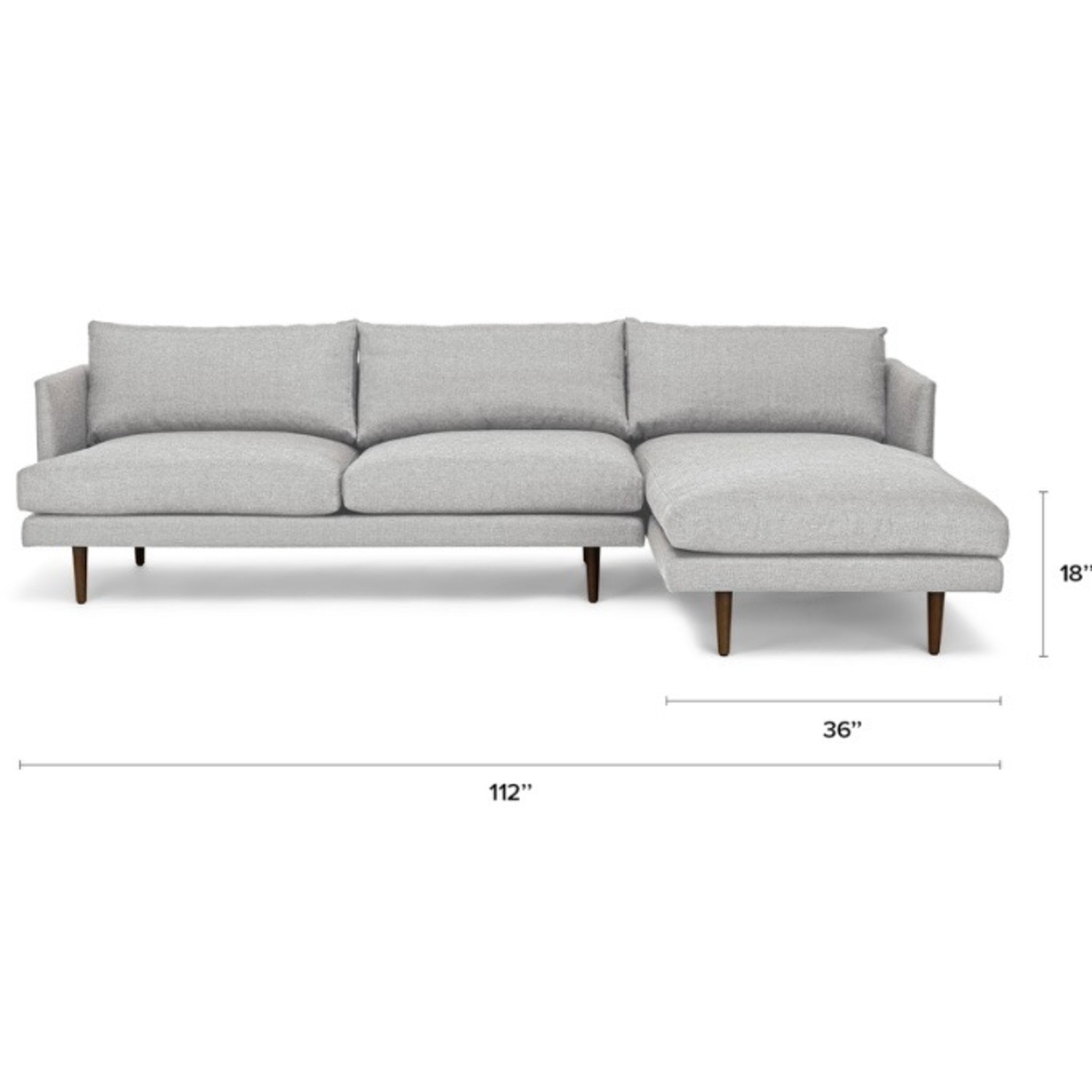 Article Light Gray Burrard 112" Right Sectional - image-11