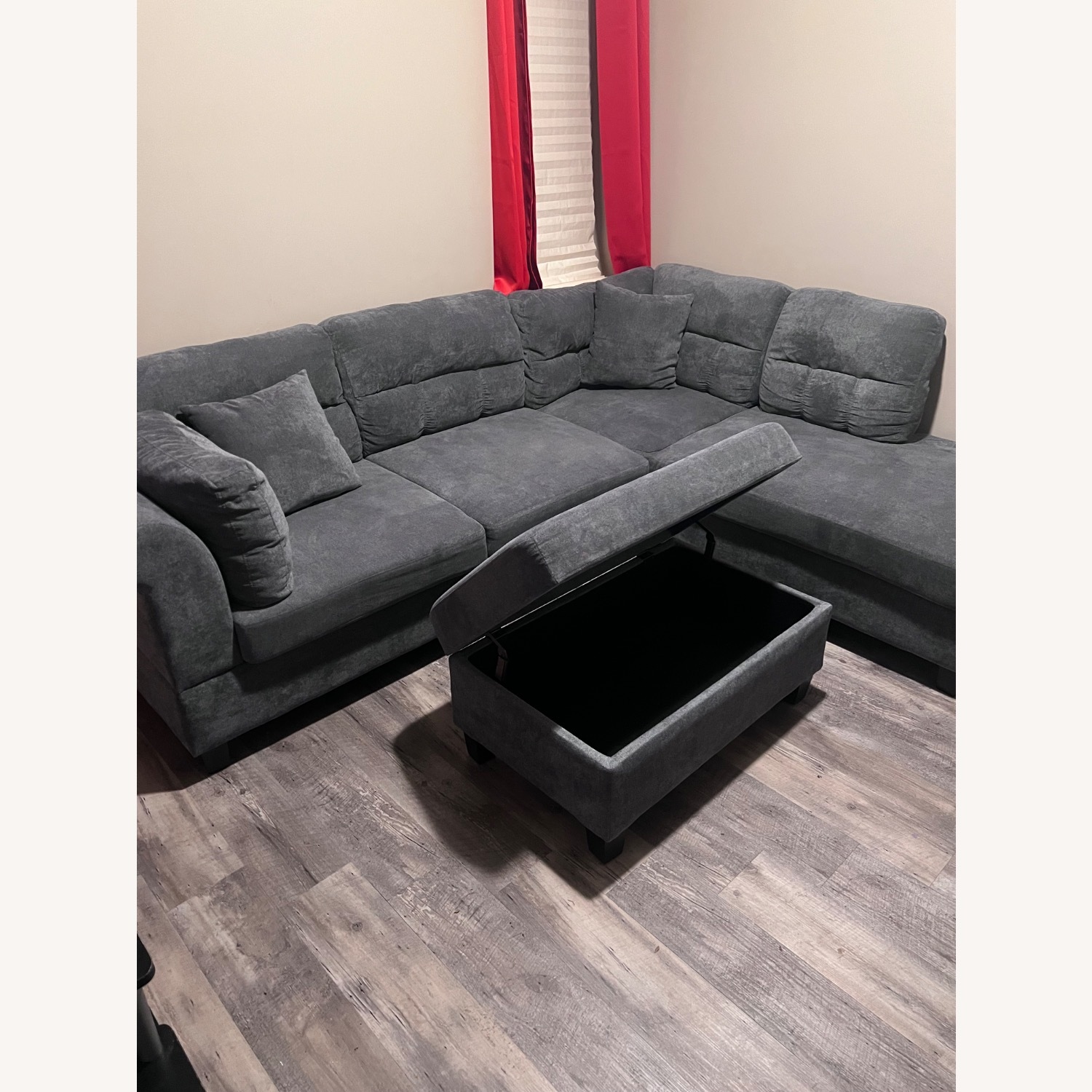 Light Gray Fabric 3+ Piece Sectional - image-2