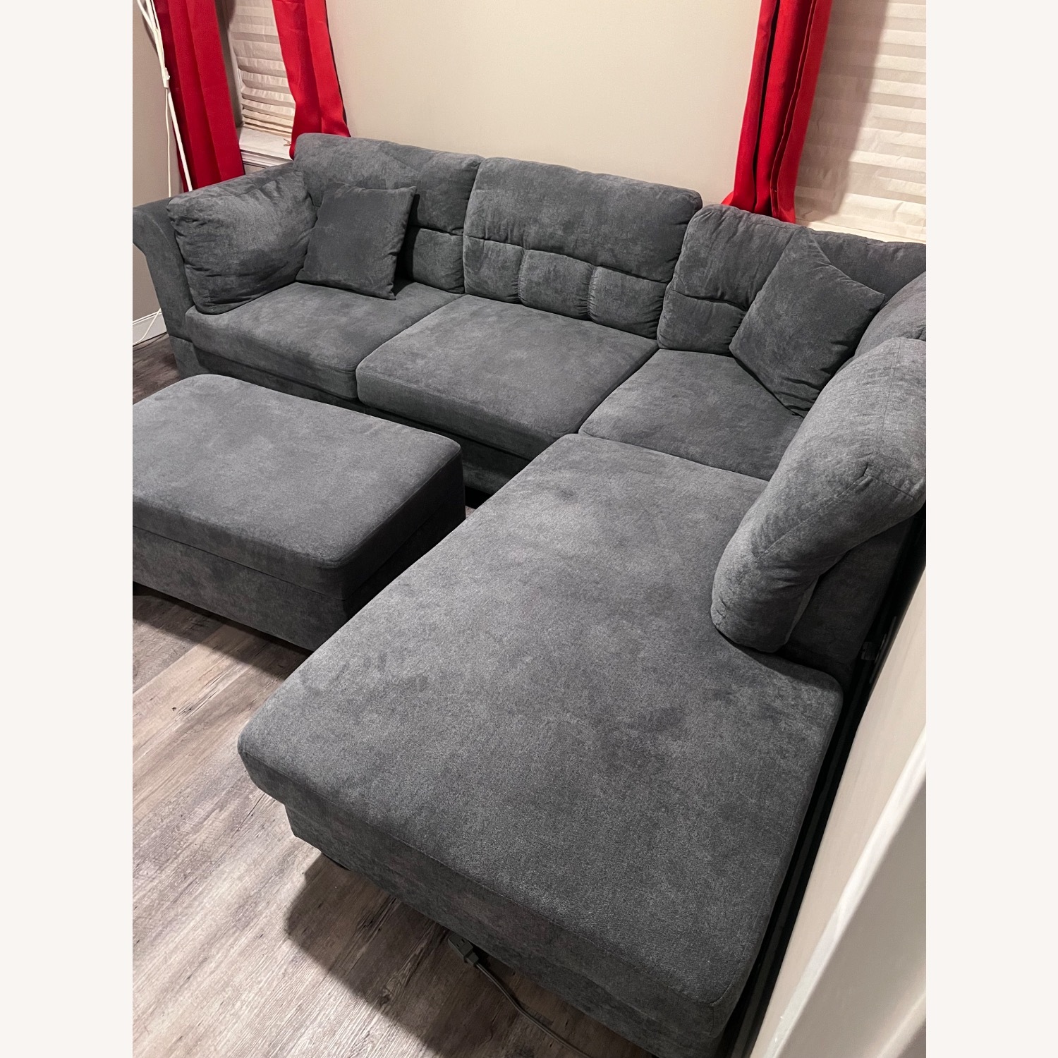 Light Gray Fabric 3+ Piece Sectional - image-3