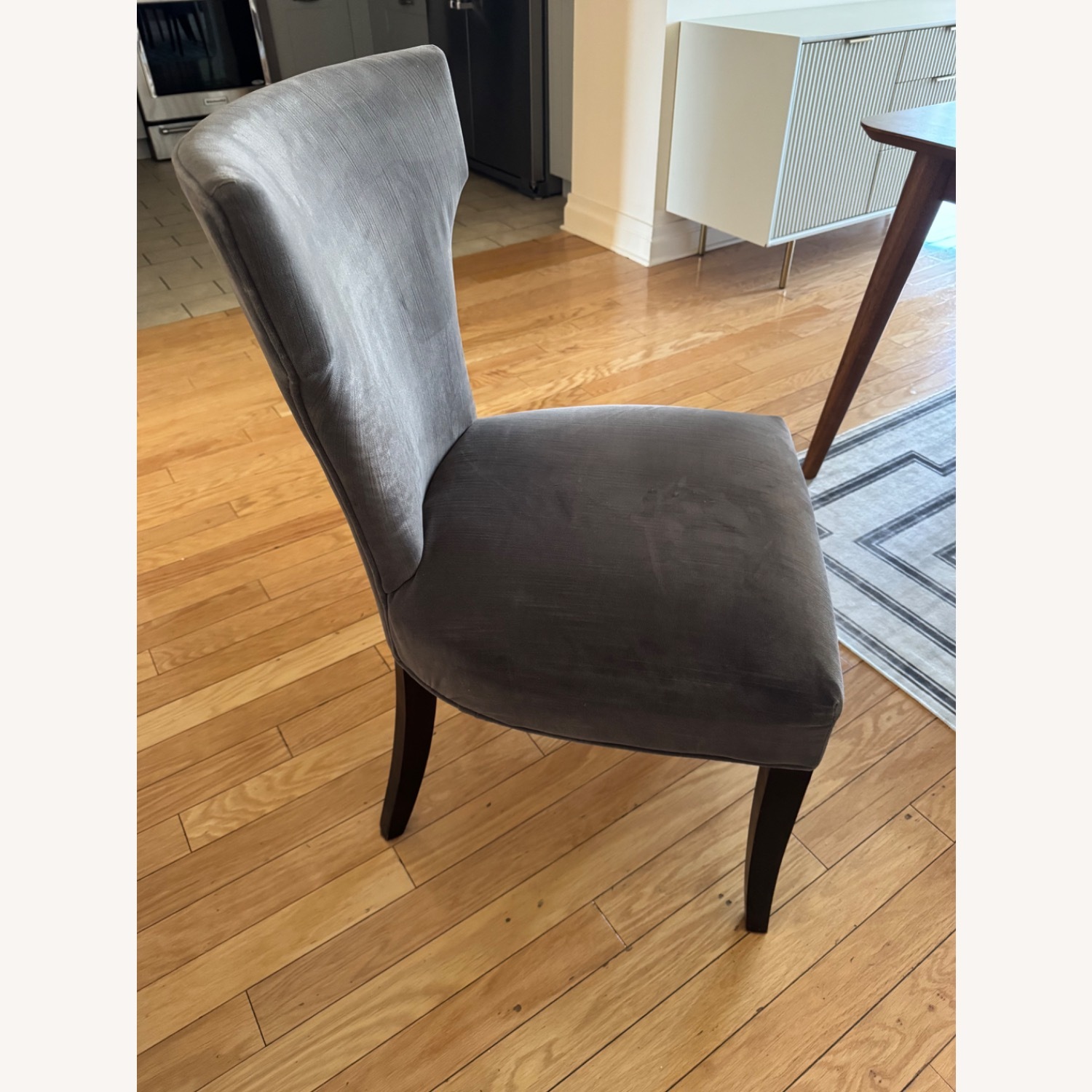 Crate & Barrel Sasha Dark Gray Fabric Dining Chairs - image-2