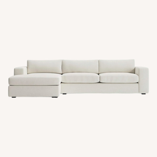 Used Crate & Barrel White Oceanside 2 Piece Sectional  for sale on AptDeco
