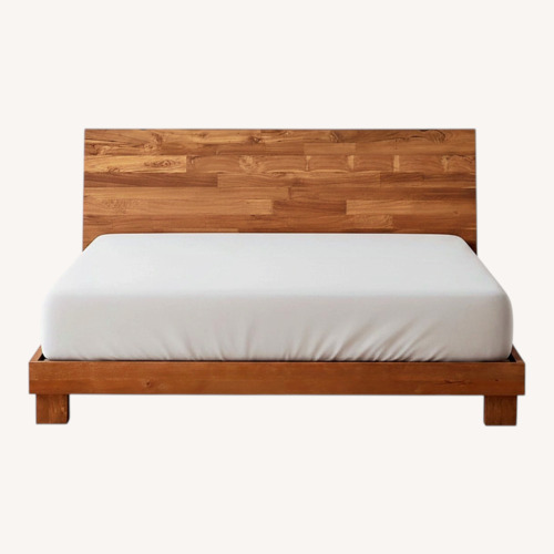 Used CB2 Dondra Teak Queen Bed for sale on AptDeco