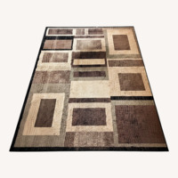 Dark Brown Fabric Area Rug 10' x 14'