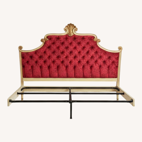 Used Vintage/Antique Finds Red Velvet Headboard for sale on AptDeco
