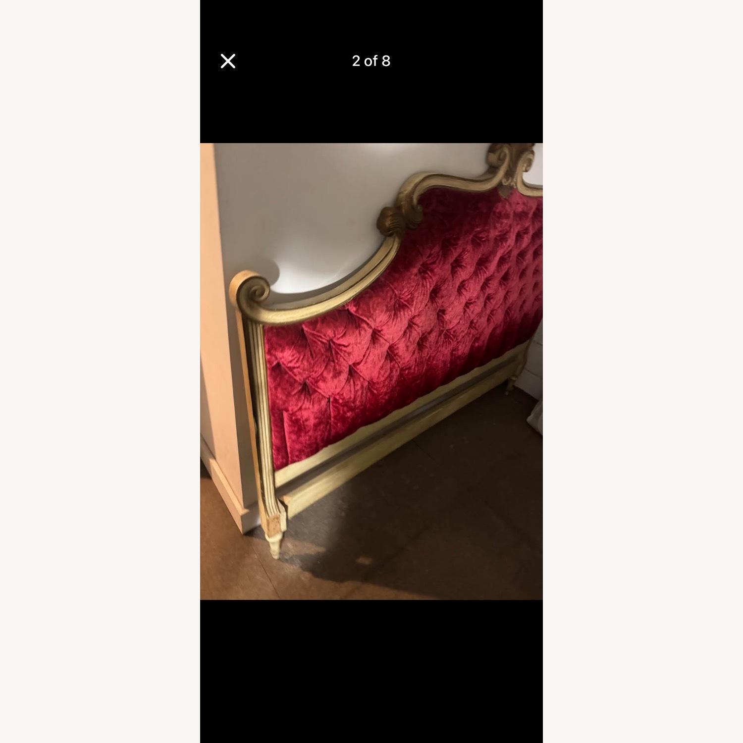 Vintage/Antique Finds Red Velvet Headboard - image-5