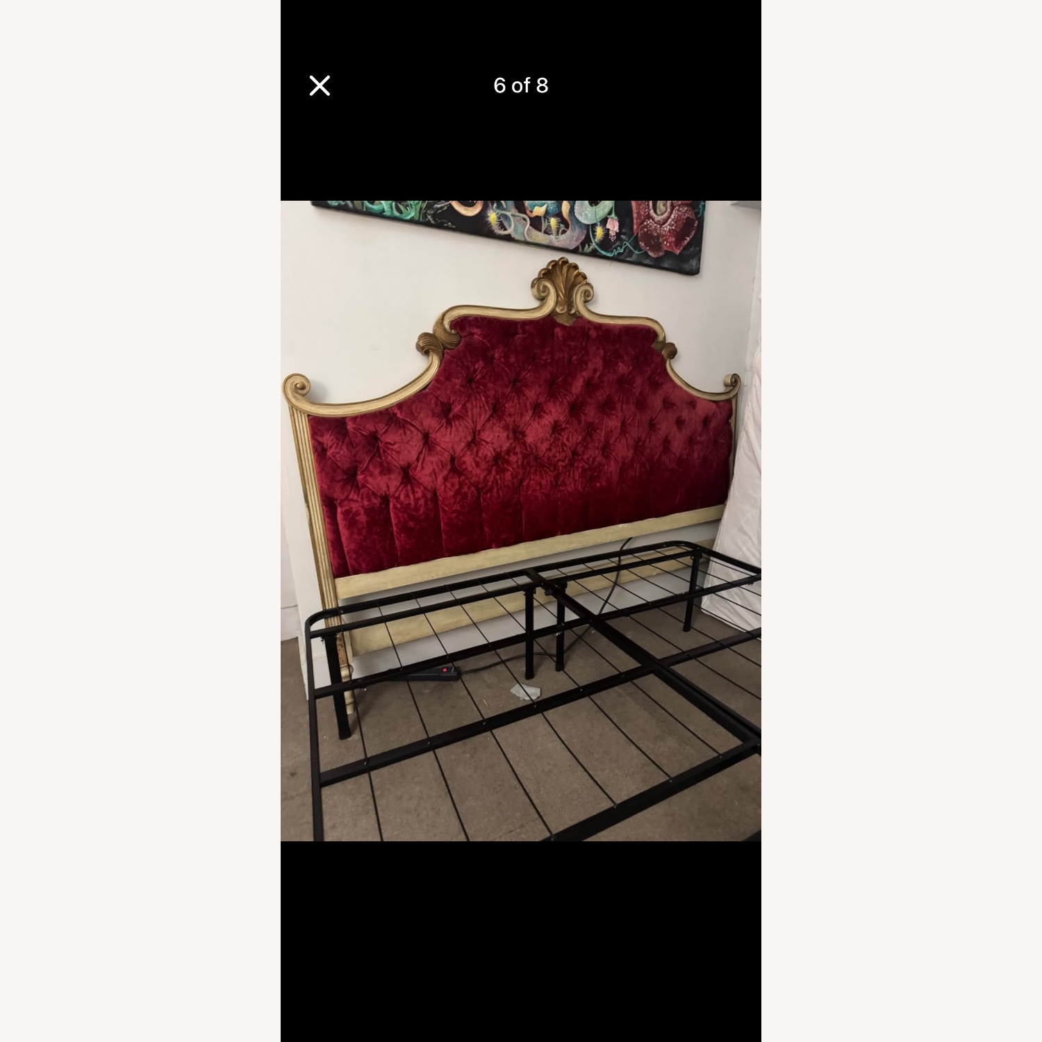 Vintage/Antique Finds Red Velvet Headboard - image-1
