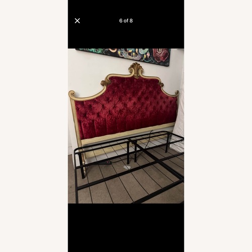 Used Vintage/Antique Finds Red Velvet Headboard for sale on AptDeco