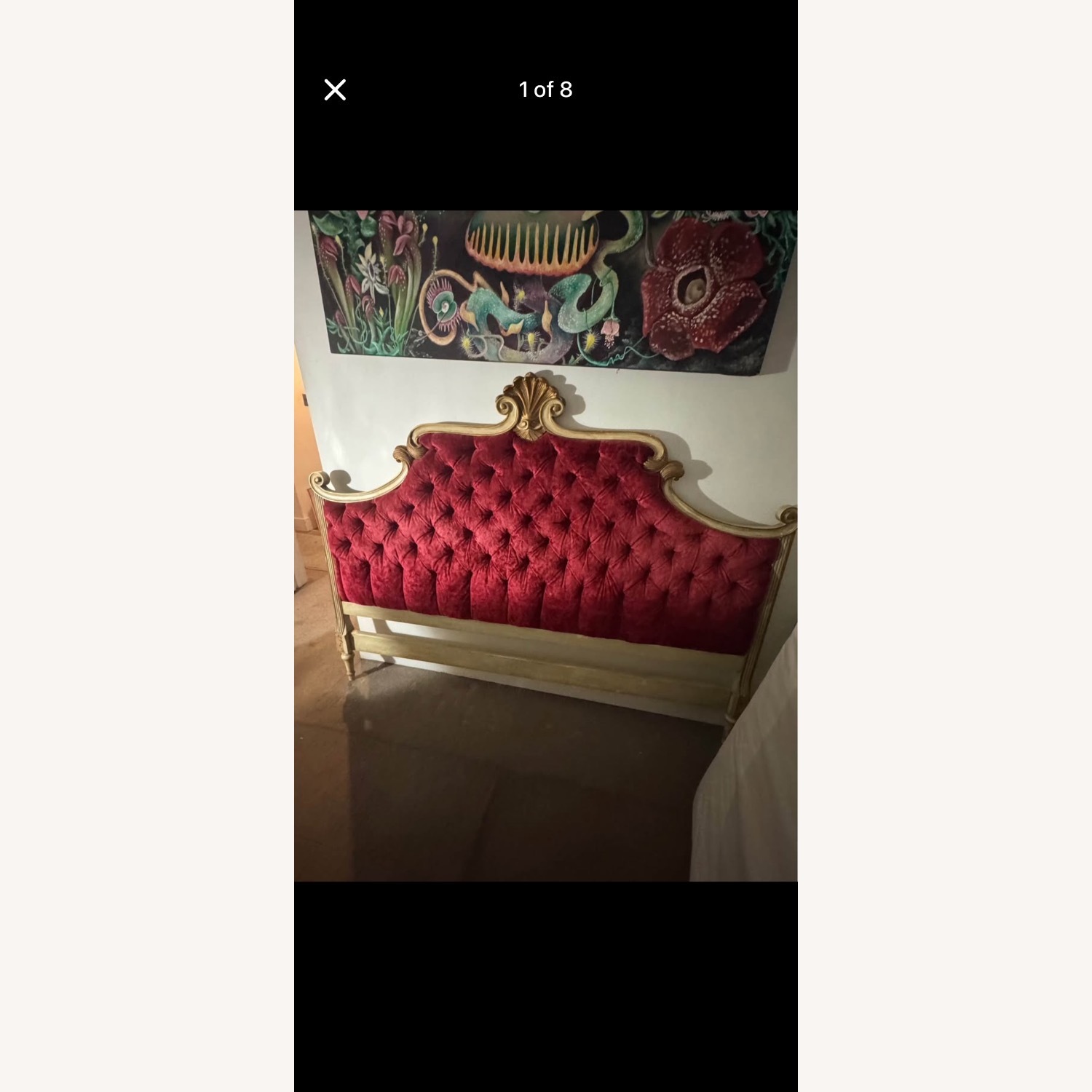 Vintage/Antique Finds Red Velvet Headboard - image-6