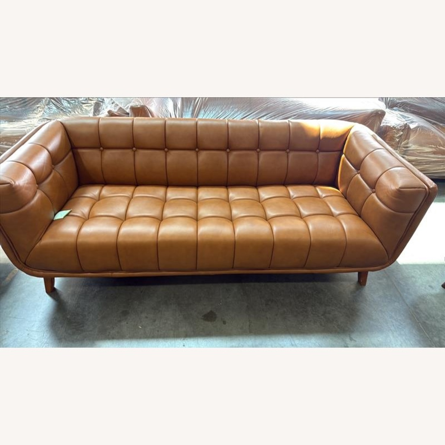  Brown Leather 3+ Seater Sofa - image-1
