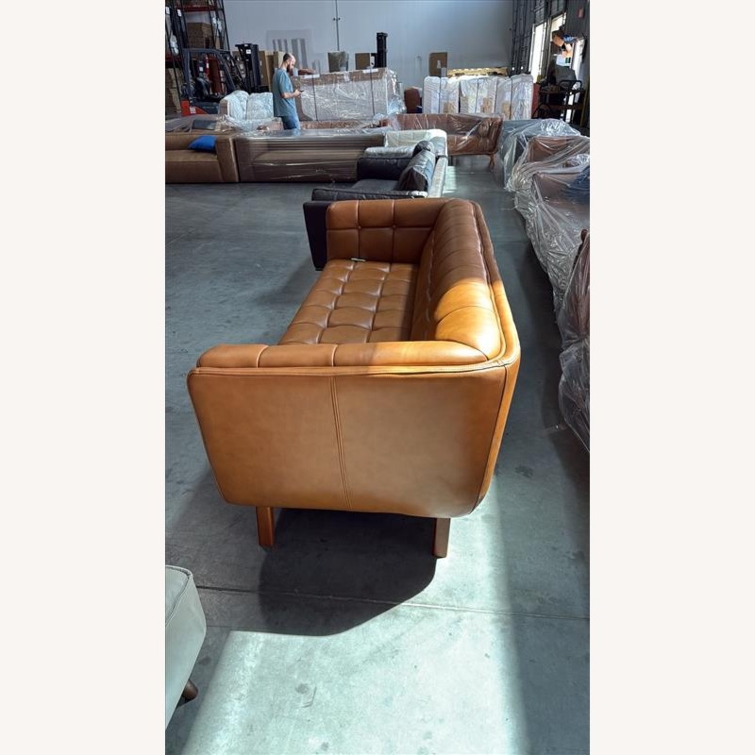  Brown Leather 3+ Seater Sofa - image-2