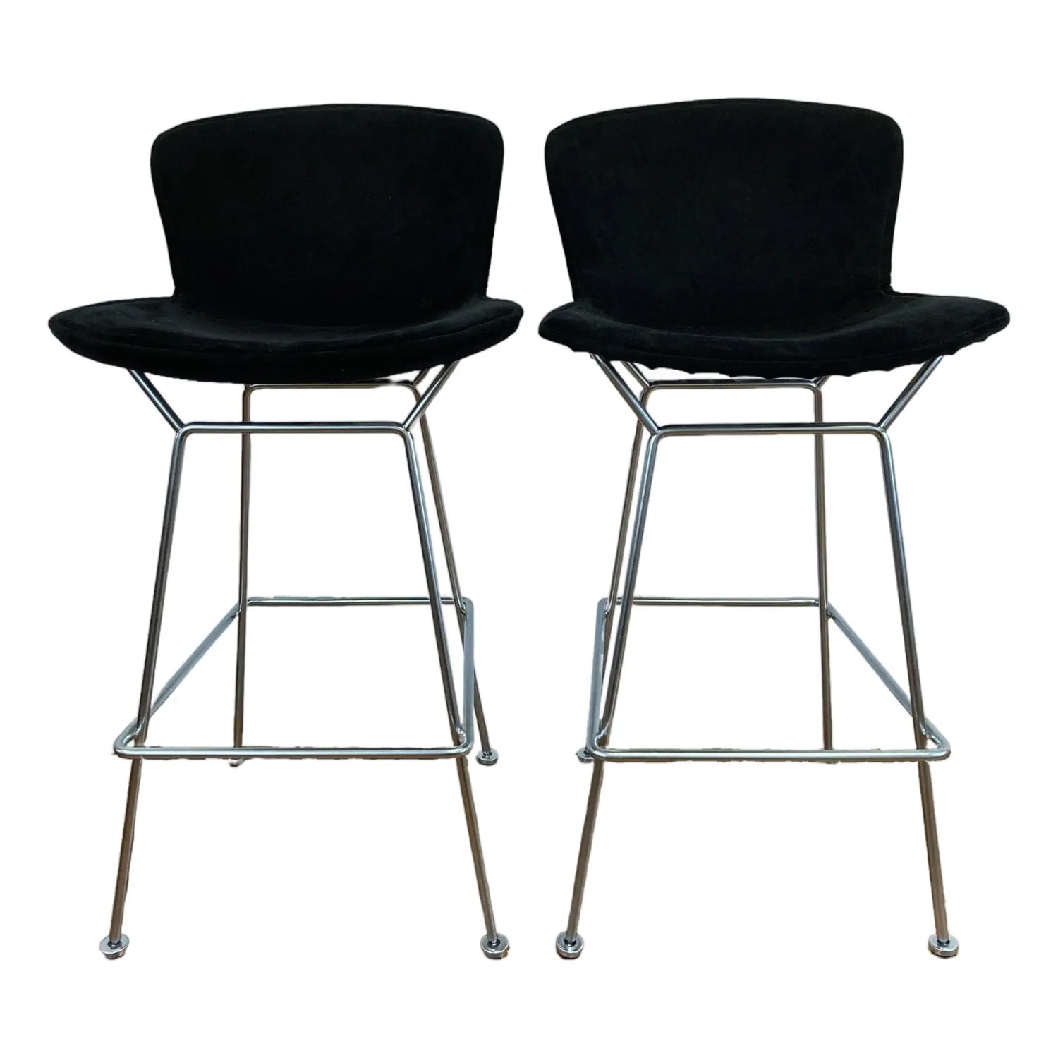 Vintage Bertoia for Knoll Chrome Bar Stools Set - image-1