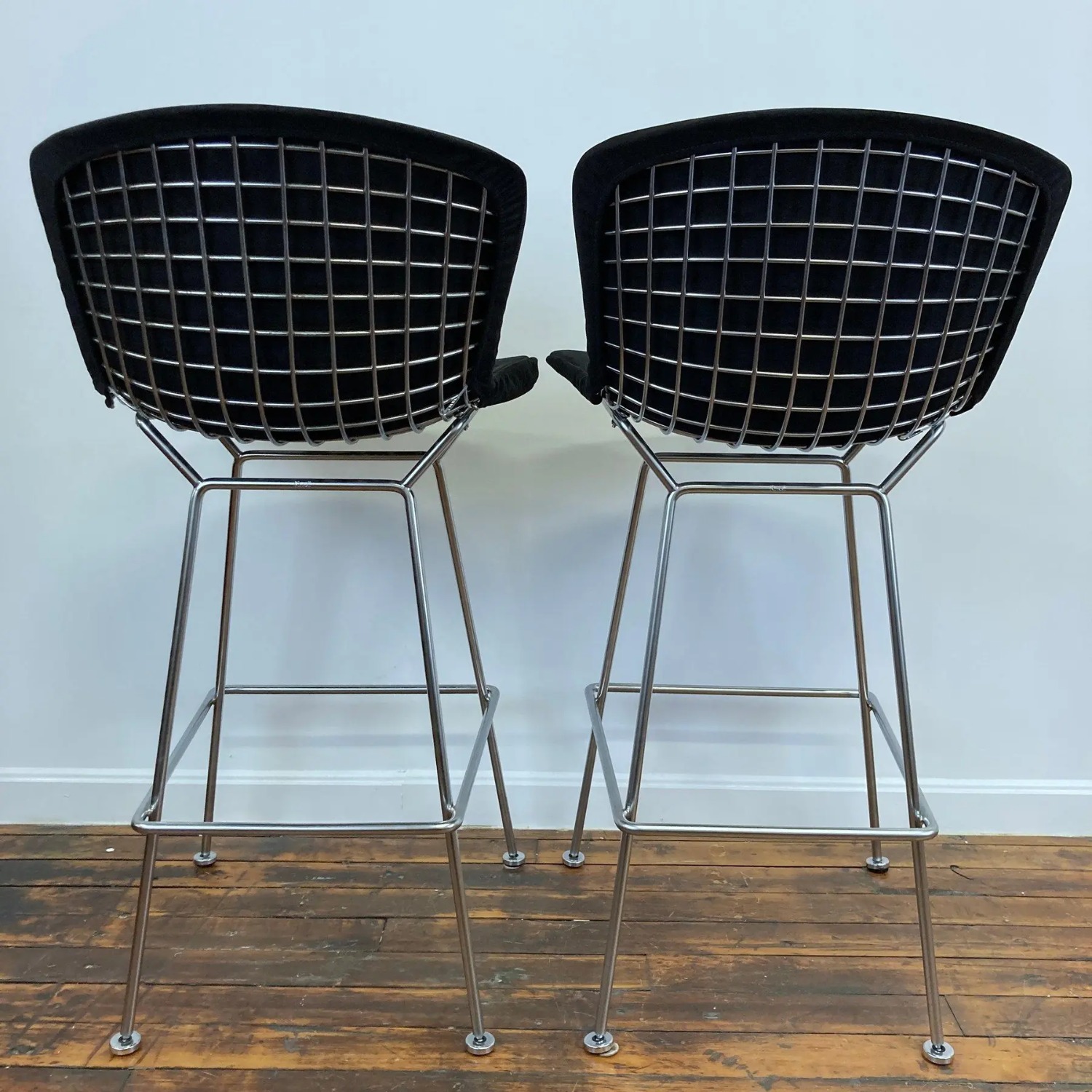 Vintage Bertoia for Knoll Chrome Bar Stools Set - image-2