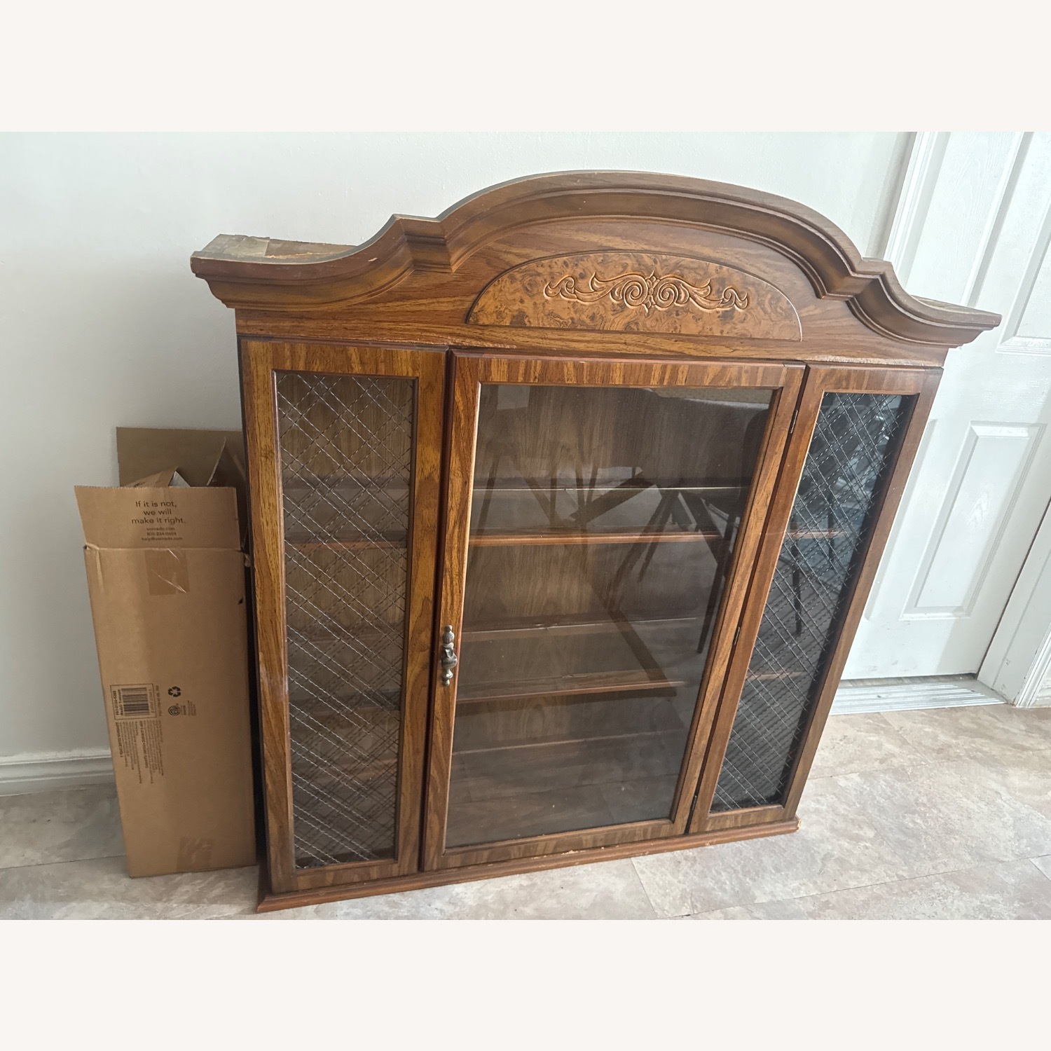 Antique Glass Door Cabinet With Interior Lighting - image-1