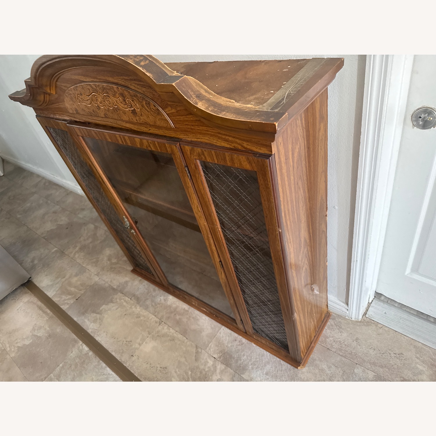 Antique Glass Door Cabinet With Interior Lighting - image-3