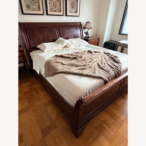 Used Ethan Allen Dark Brown King Bed for sale on AptDeco