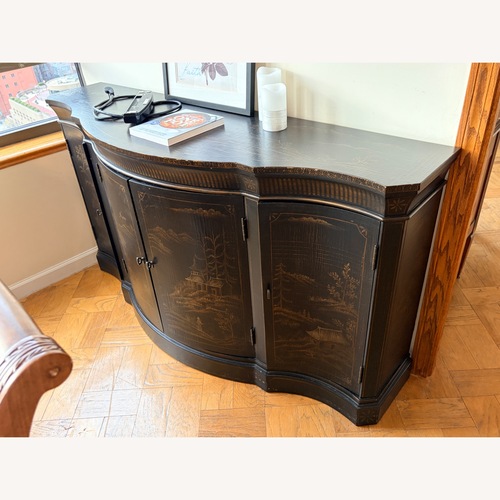 Used Ethan Allen Vivianne Serpentine Black Sideboard for sale on AptDeco