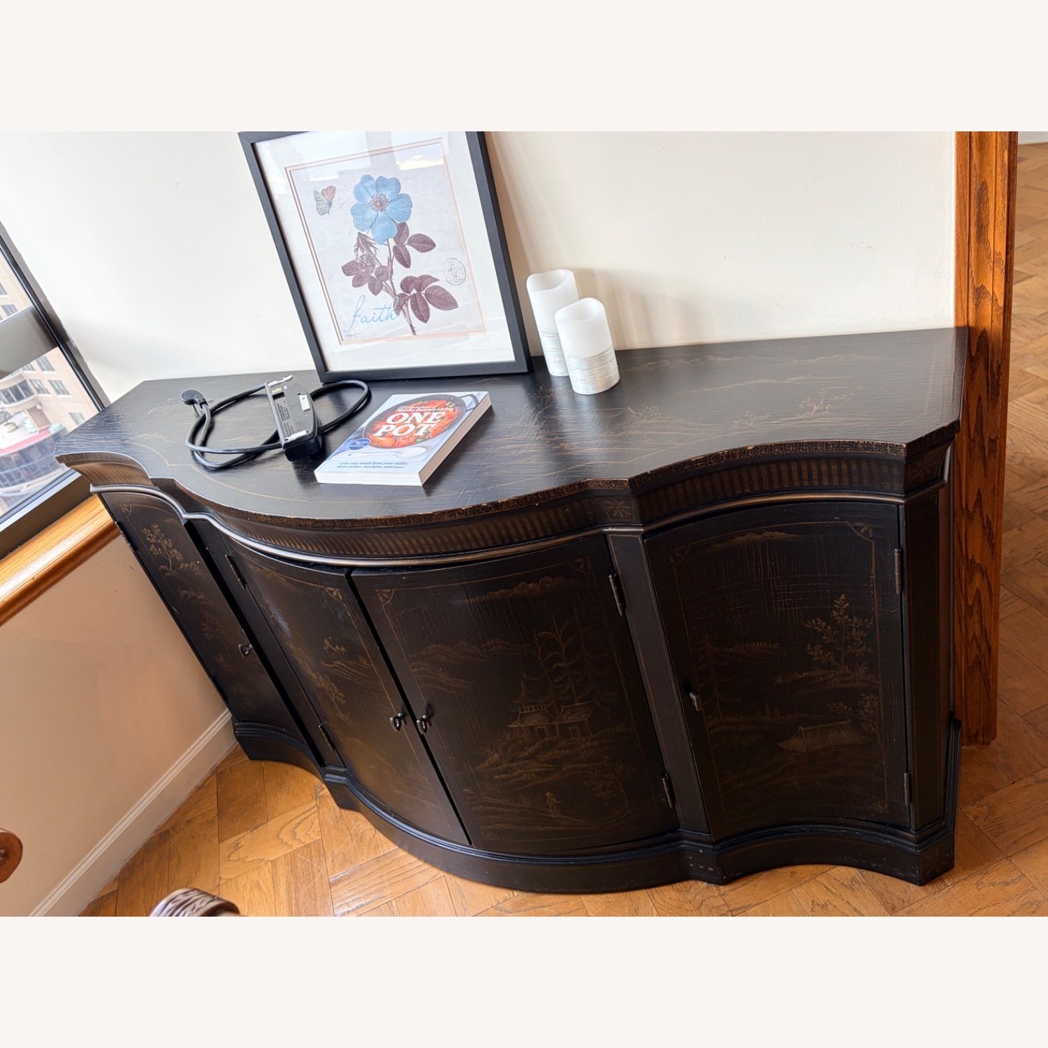 Ethan Allen Vivianne Serpentine Black Sideboard - image-3