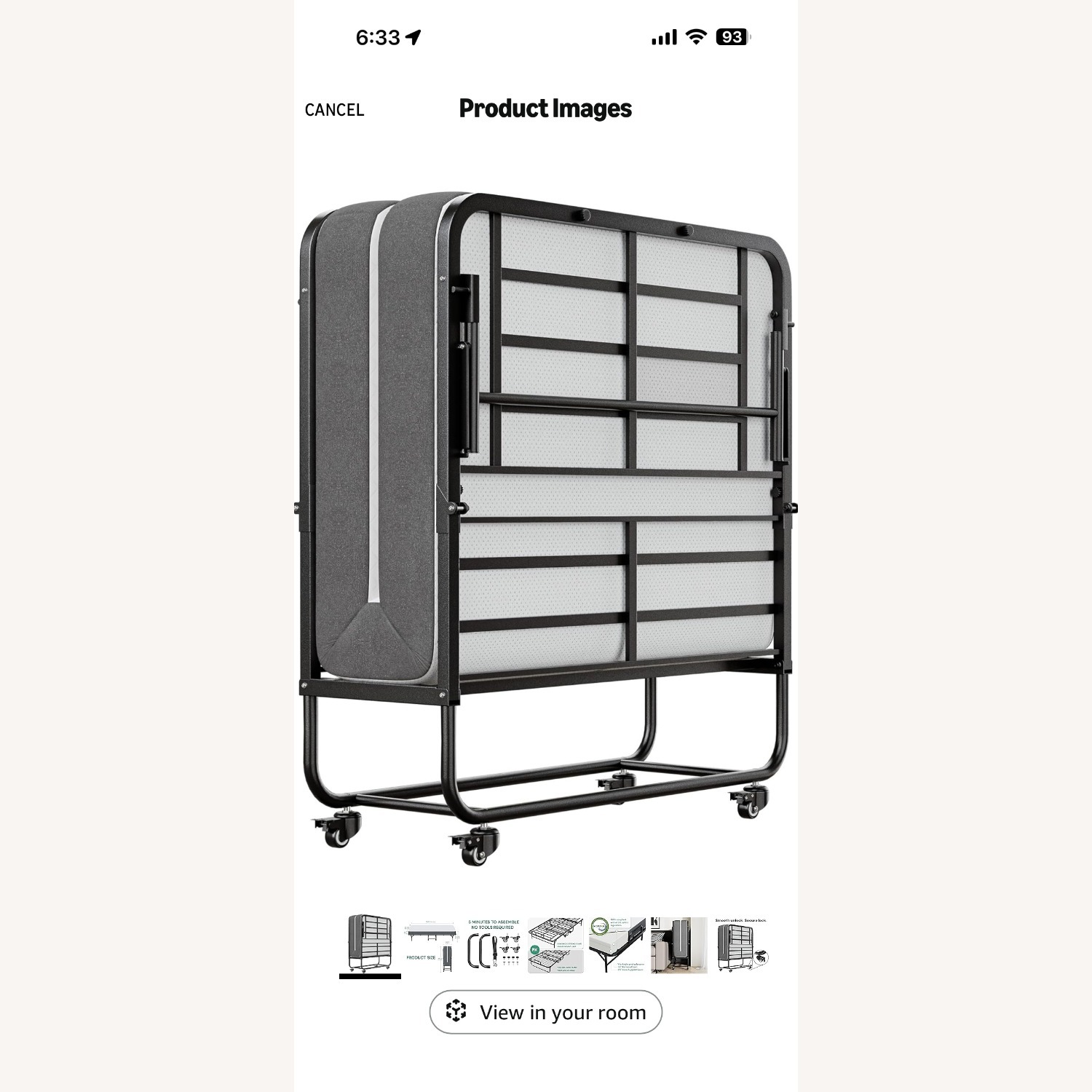Folding Bed Metal Frame - image-1