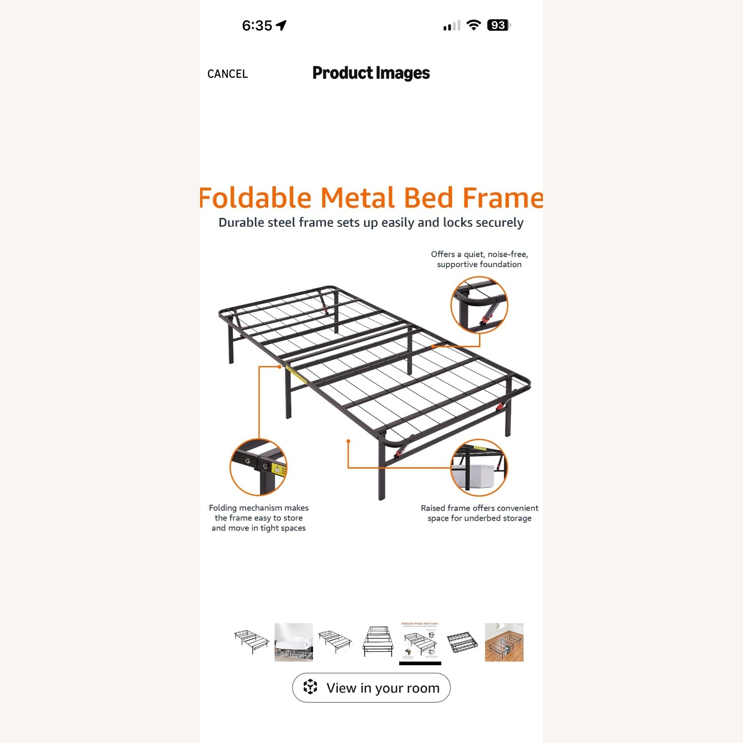 Folding Bed Metal Frame - image-6