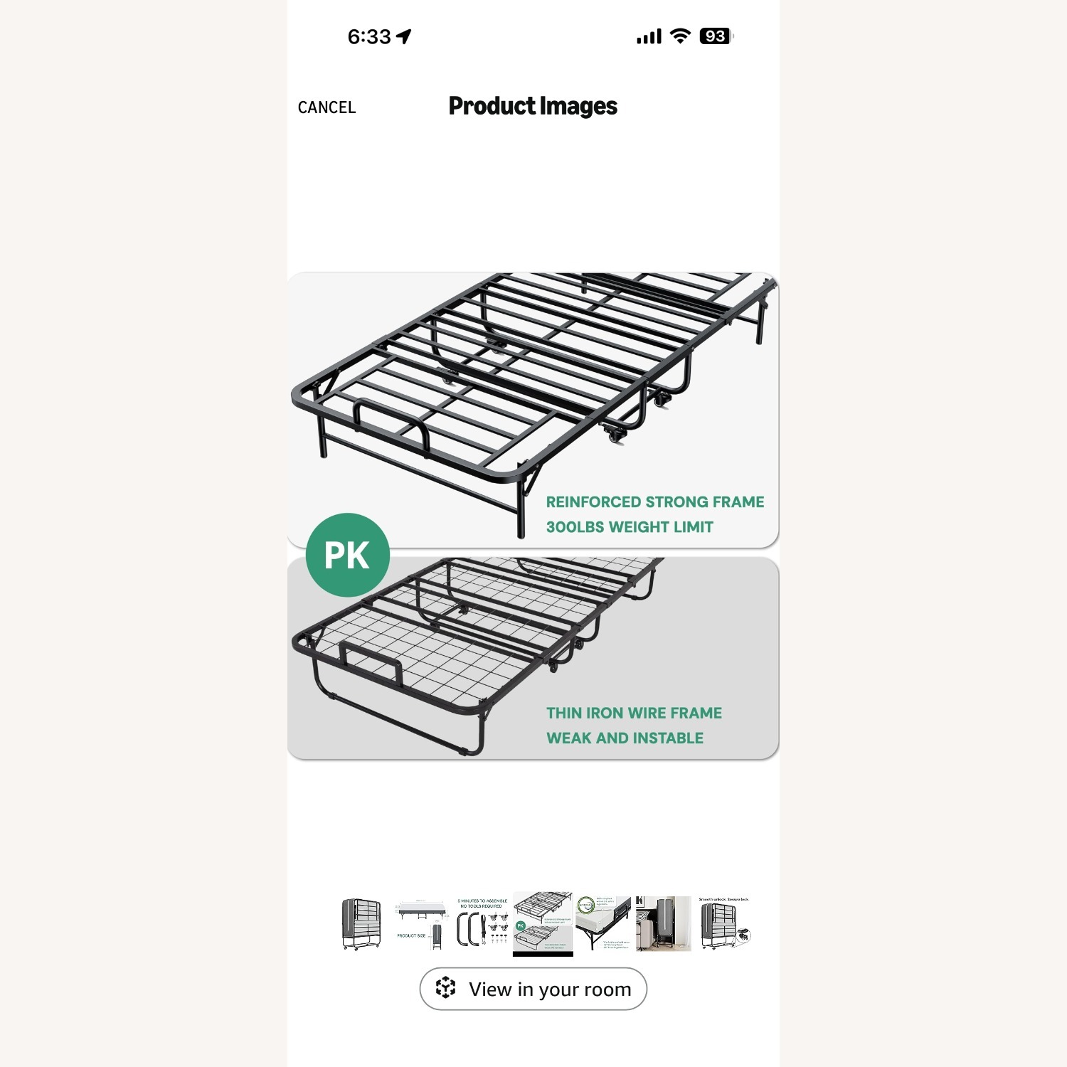 Folding Bed Metal Frame - image-4