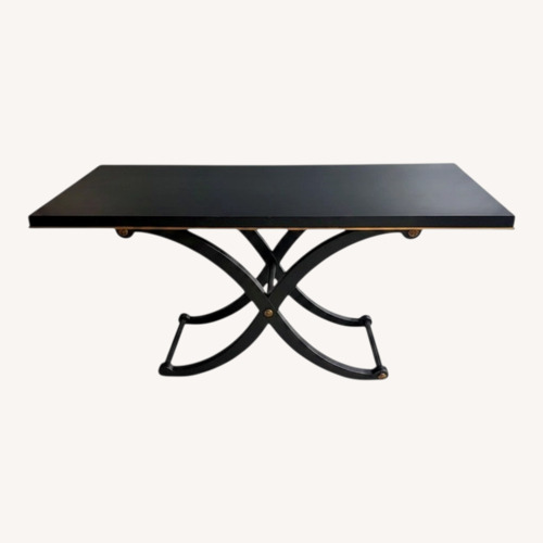 Used Vintage Black X-Base Dining Table for sale on AptDeco