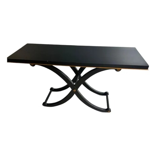 Used Vintage Black X-Base Dining Table for sale on AptDeco